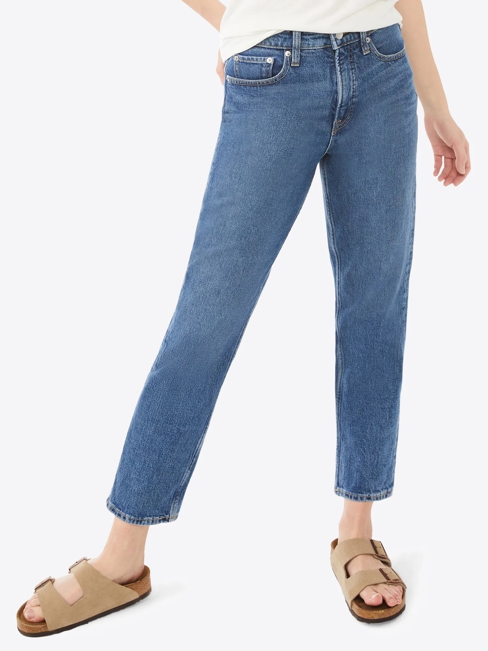 Classic High-Rise Straight Leg Jeans in Blue